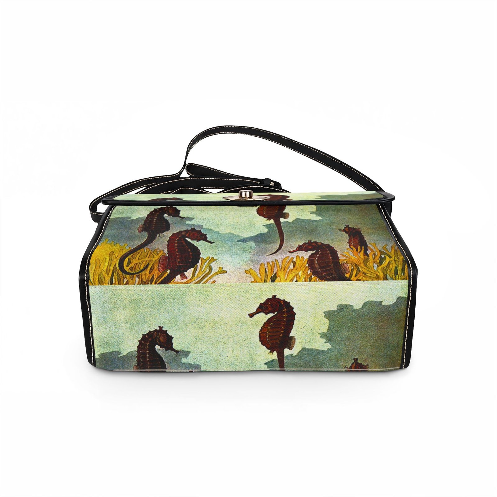 Seahorse Watercolor Canvas Bag — Waterproof Sea Life Handbag - Image 9