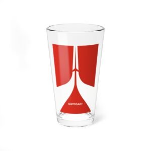 Swissair Retro Logo Mixing Glass — 16 oz Vintage Aviation Pint Glass