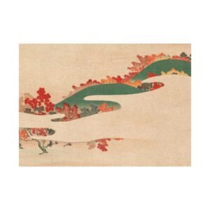 Kamisaka Sekka: Serene Autumn Hills Area Rug