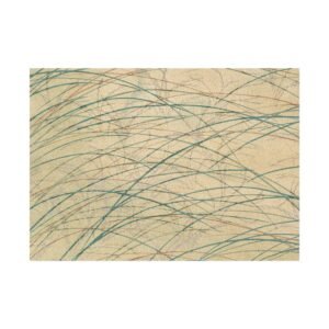 Kamisaka Sekka: Abstract Beige Line Art Area Rug