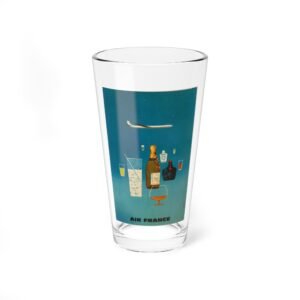 Air France Cocktail Mixing Glass — 16oz Vintage Travel Bar Glass