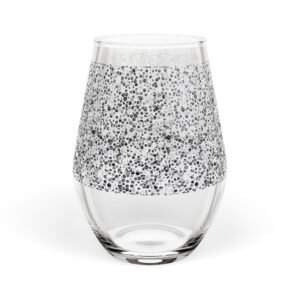 Silver Faces Stemless Wine Glass